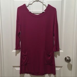 Pink 3/4 Sleeve Tunic Shirt/Short Dress Size Small